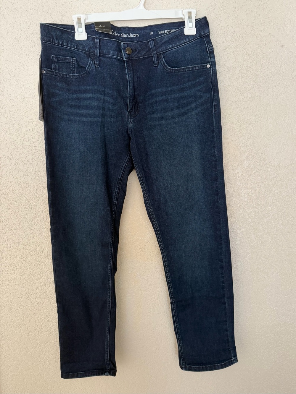 Calvin Klein Slim Boyfriend Jeans Women’s Size 10 Dark Wash NWT Stretch Denim